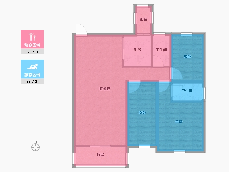 广东省-深圳市-中南花园-70.69-户型库-动静分区