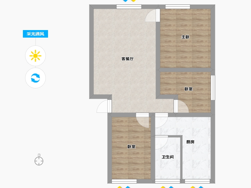 广东省-深圳市-岭下花园(公寓住宅)-62.56-户型库-采光通风