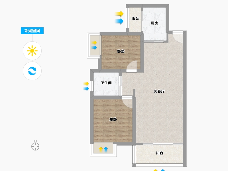 广东省-深圳市-南航明珠花园-61.49-户型库-采光通风