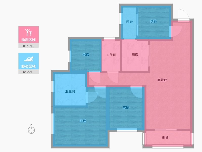 广东省-深圳市-星河银湖谷-65.95-户型库-动静分区