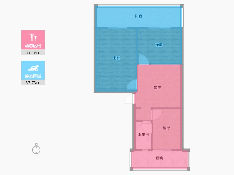 四川省-成都市-祥和里小区-7号院-51.20-户型库-动静分区