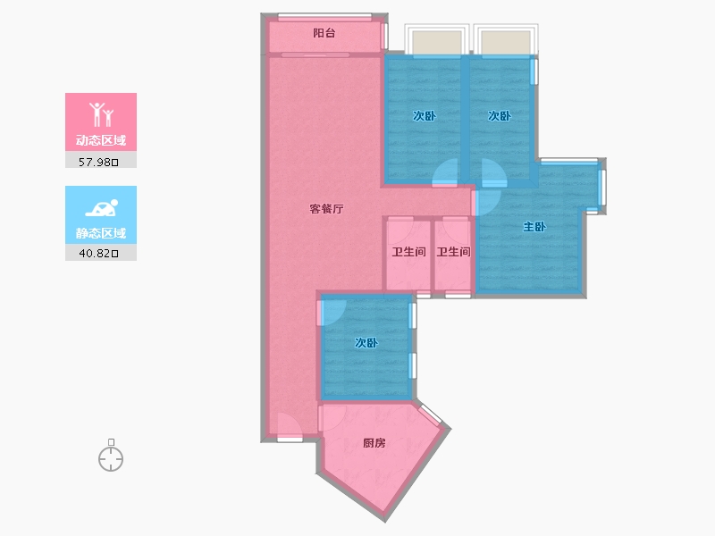 广东省-深圳市-金海燕花园-86.99-户型库-动静分区