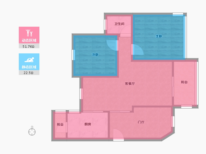 广东省-深圳市-鸿荣源禧园-65.86-户型库-动静分区