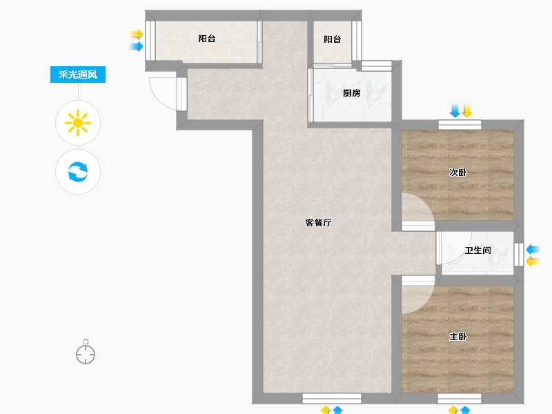 广东省-深圳市-百合星城一期-46.54-户型库-采光通风