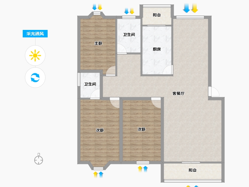 广东省-深圳市-欧景城-128.51-户型库-采光通风