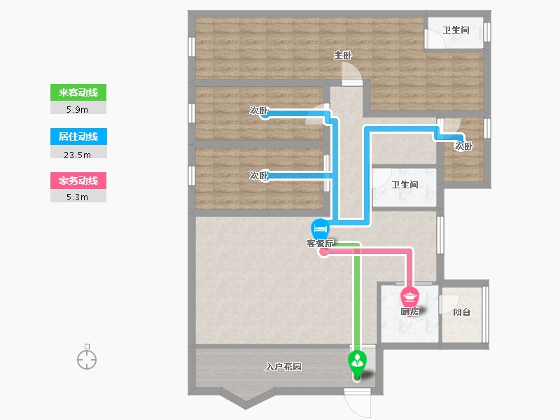 黑龙江省-鹤岗市-澳城花园(南区)-121.60-户型库-动静线