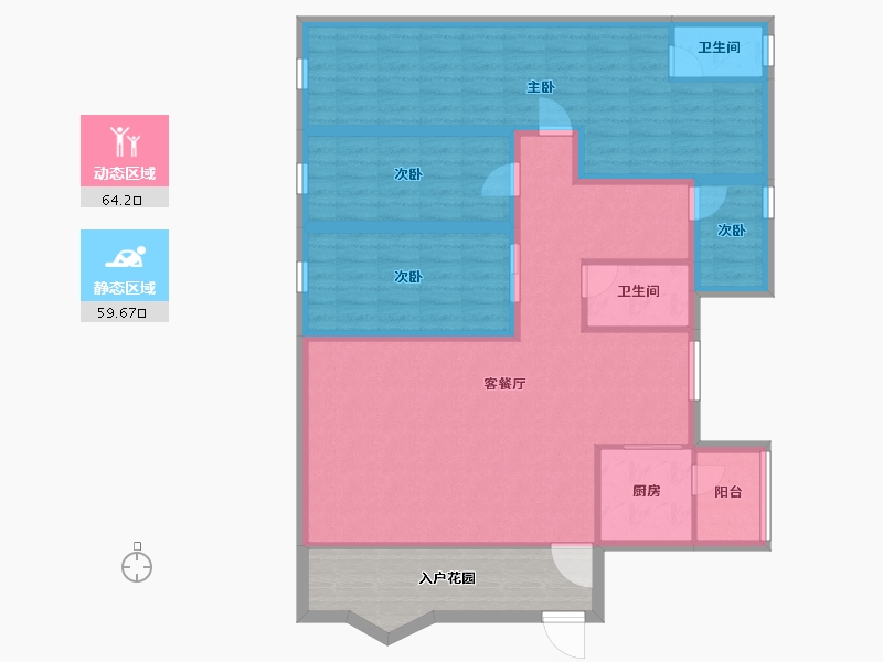 黑龙江省-鹤岗市-澳城花园(南区)-121.60-户型库-动静分区