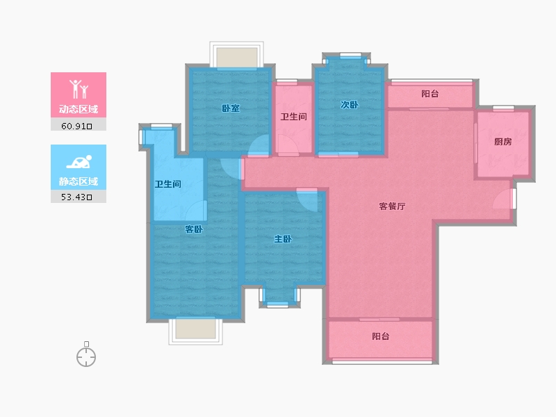 广东省-深圳市-鸿景园-101.37-户型库-动静分区