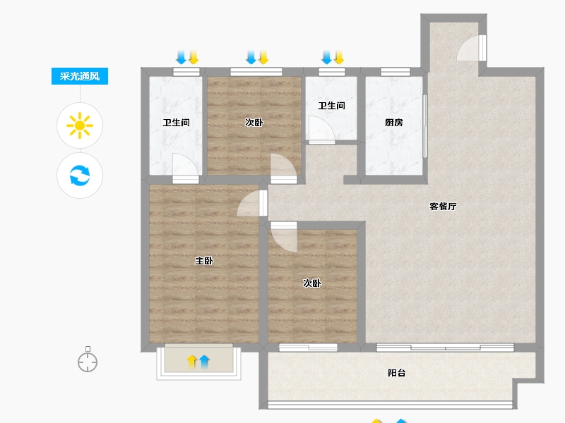 陕西省-西安市-泰发祥-97.13-户型库-采光通风