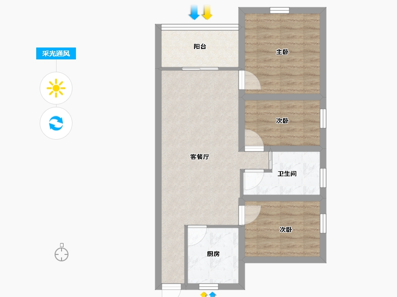 广东省-深圳市-万科公园里-62.92-户型库-采光通风