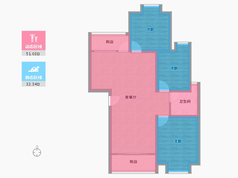 广东省-深圳市-和熙苑(和兴花园四期)-74.17-户型库-动静分区