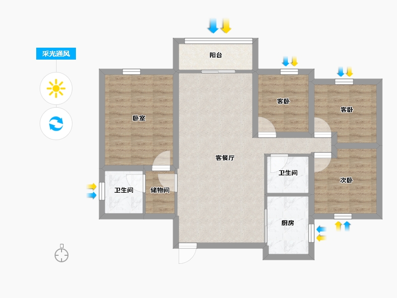 广东省-深圳市-流塘阳光-79.11-户型库-采光通风