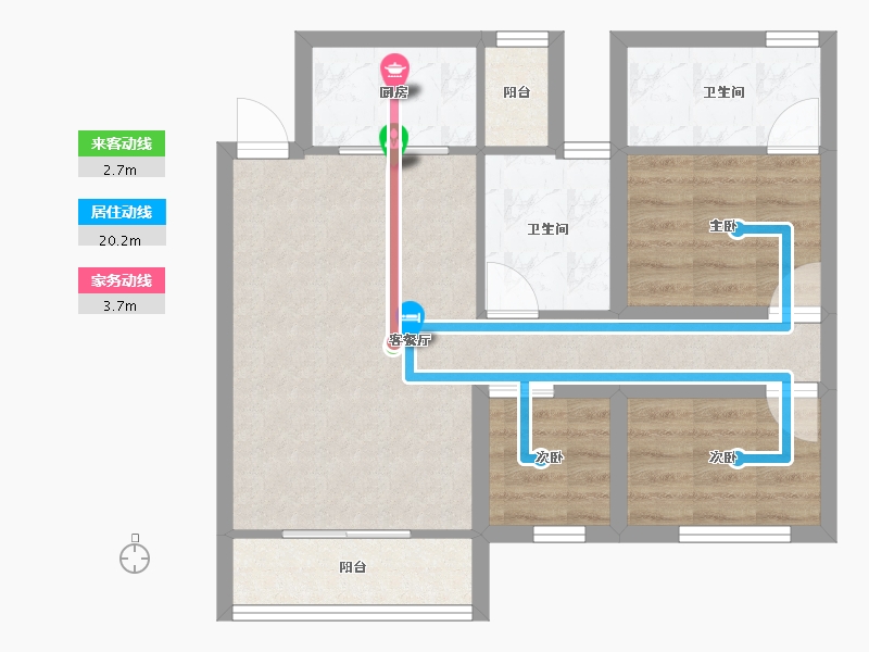 广东省-深圳市-鸿景春天花园-61.82-户型库-动静线