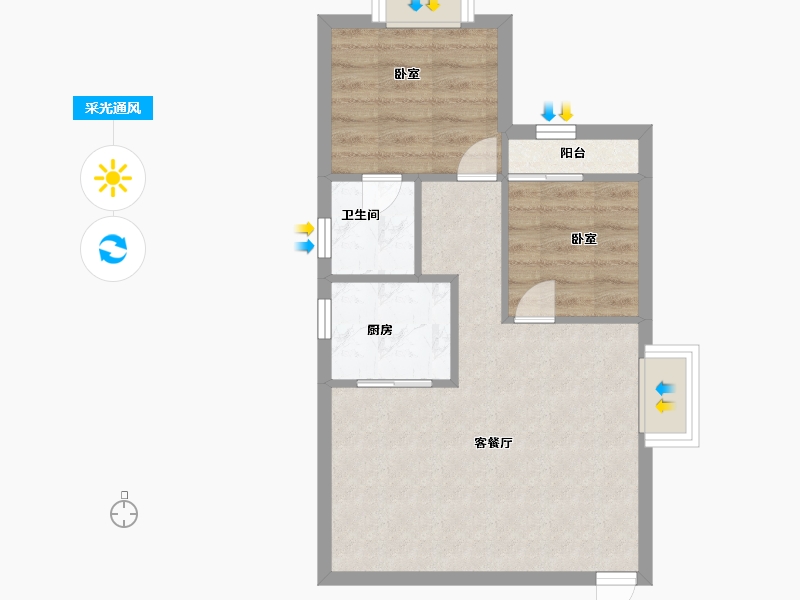 广东省-深圳市-穗丰苑-47.00-户型库-采光通风