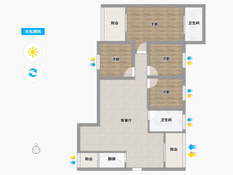 广东省-深圳市-左庭右院(南区)-91.15-户型库-采光通风