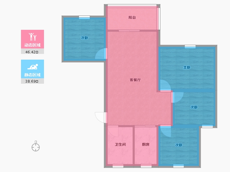 广东省-深圳市-双龙花园-75.76-户型库-动静分区