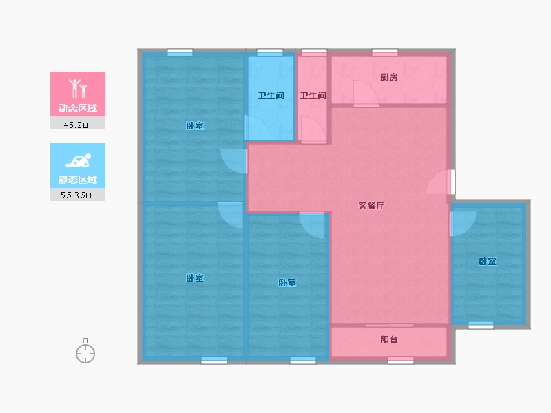 广东省-深圳市-宏兴苑-92.93-户型库-动静分区