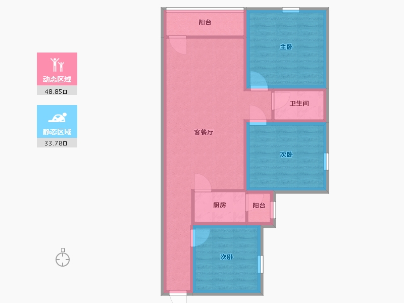 广东省-深圳市-万科翰邻城-72.84-户型库-动静分区