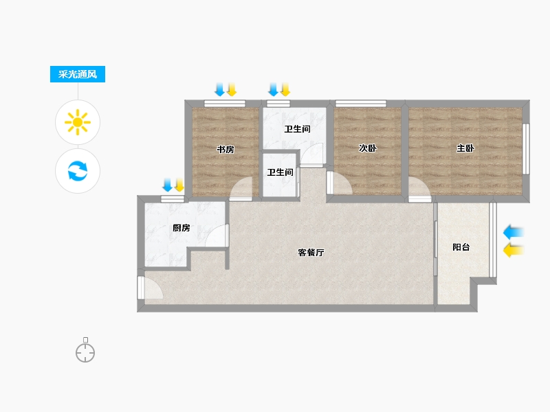 广东省-深圳市-万科公园里-74.71-户型库-采光通风