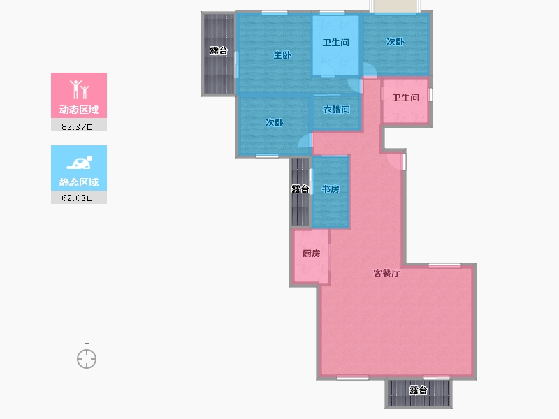 黑龙江省-鹤岗市-伍兹公寓-145.60-户型库-动静分区