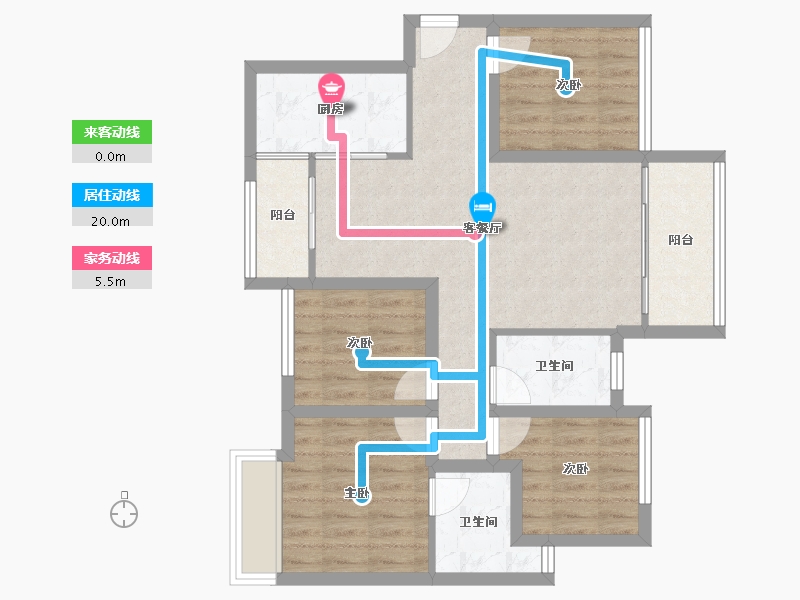 广东省-深圳市-龙富花园(龙岗中心城)-80.42-户型库-动静线