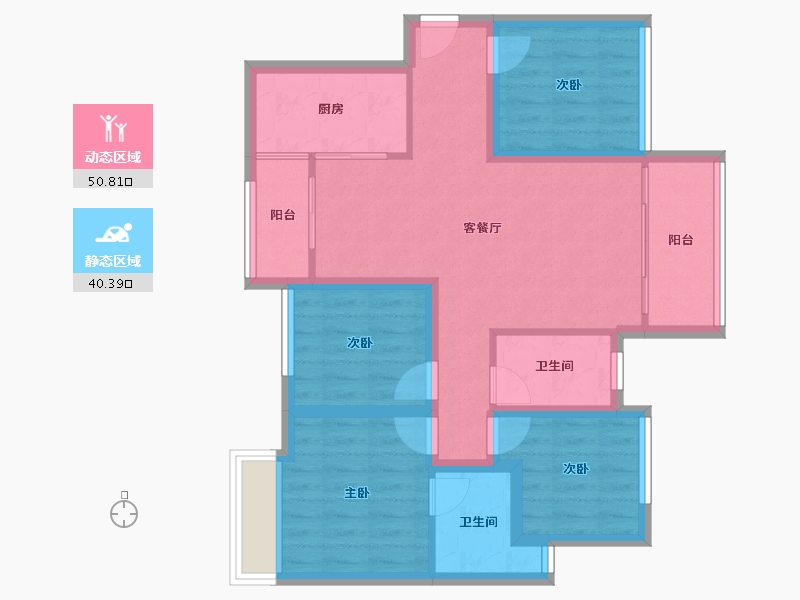 广东省-深圳市-龙富花园(龙岗中心城)-80.42-户型库-动静分区