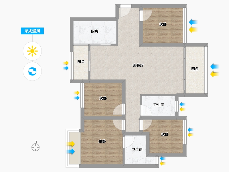 广东省-深圳市-龙富花园(龙岗中心城)-80.42-户型库-采光通风