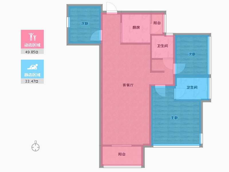 广东省-深圳市-嘉亿爵悦公馆-73.97-户型库-动静分区