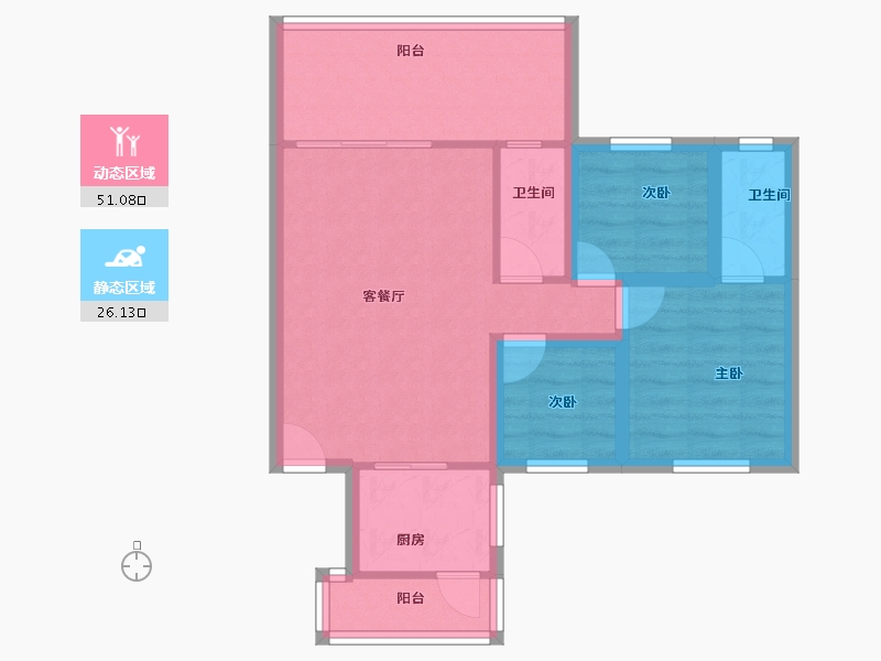 广东省-深圳市-锦绣东方（B区）-68.31-户型库-动静分区