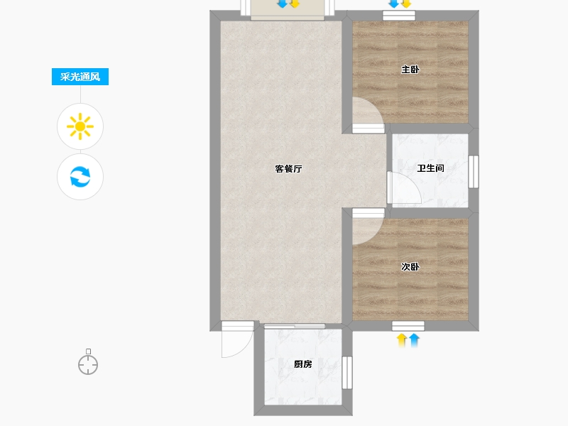 广东省-深圳市-百合星城一期-46.61-户型库-采光通风