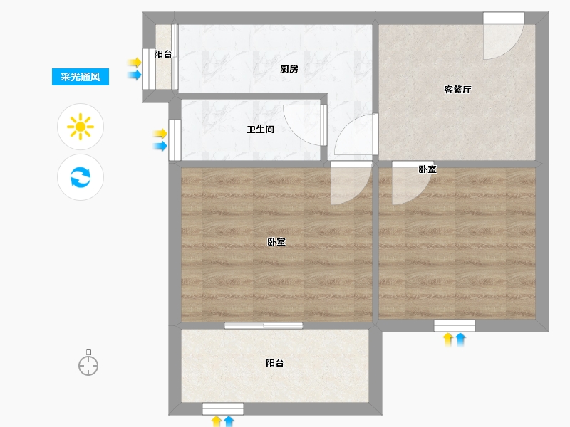 广东省-深圳市-宝田雅苑-43.32-户型库-采光通风