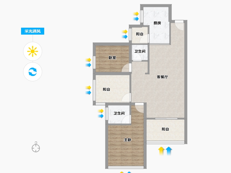 广东省-深圳市-清湖湾花园-77.80-户型库-采光通风