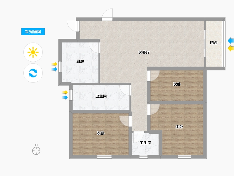 广东省-深圳市-欧景城-95.56-户型库-采光通风