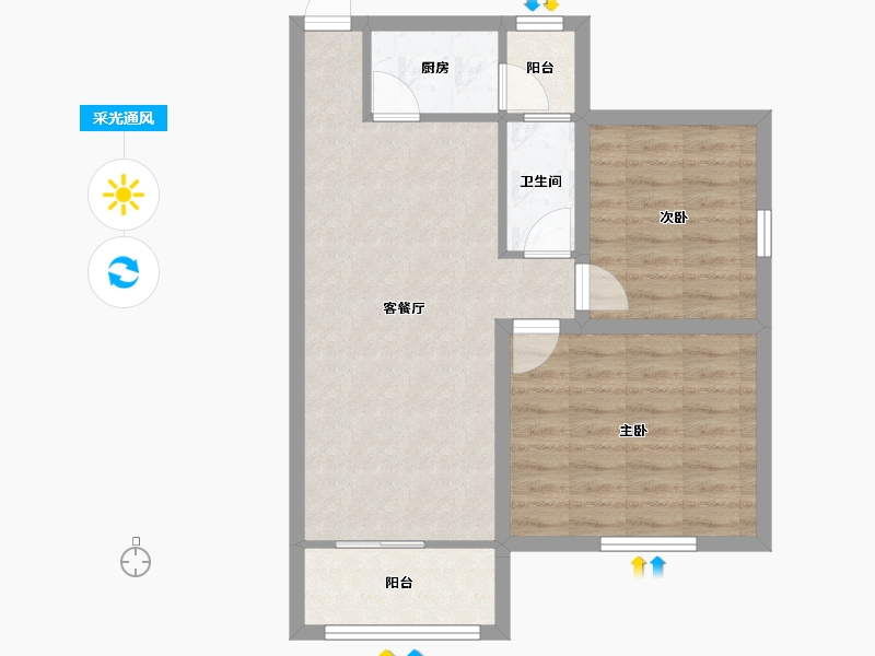 广东省-深圳市-豪业华庭-63.08-户型库-采光通风