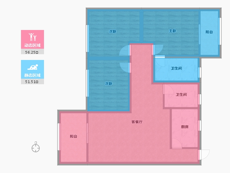 广东省-深圳市-富源花园-96.14-户型库-动静分区