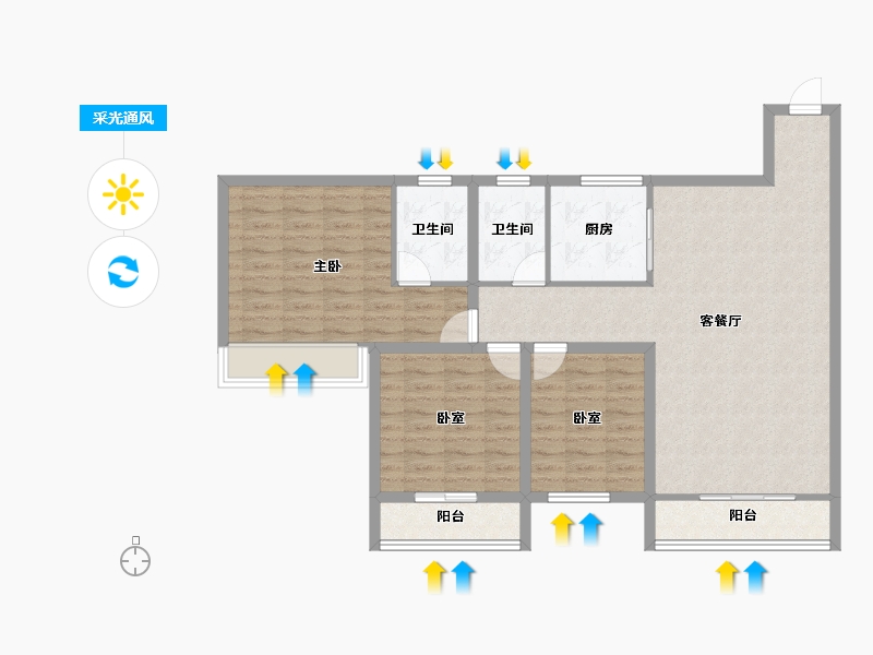 广东省-深圳市-中海怡瑞山居-99.12-户型库-采光通风