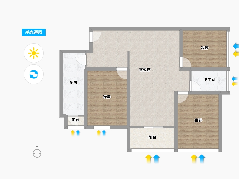 广东省-深圳市-新龙岗花园-89.30-户型库-采光通风