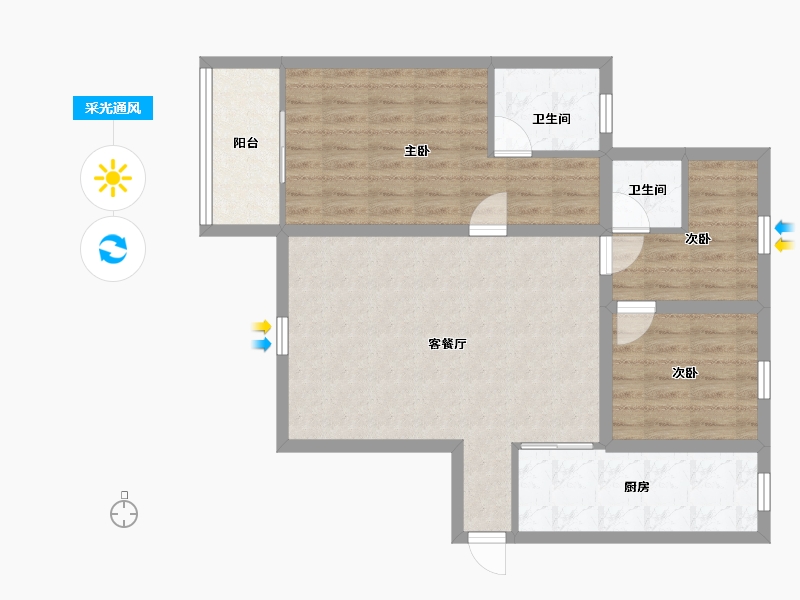 广东省-深圳市-中海怡瑞山居-81.94-户型库-采光通风