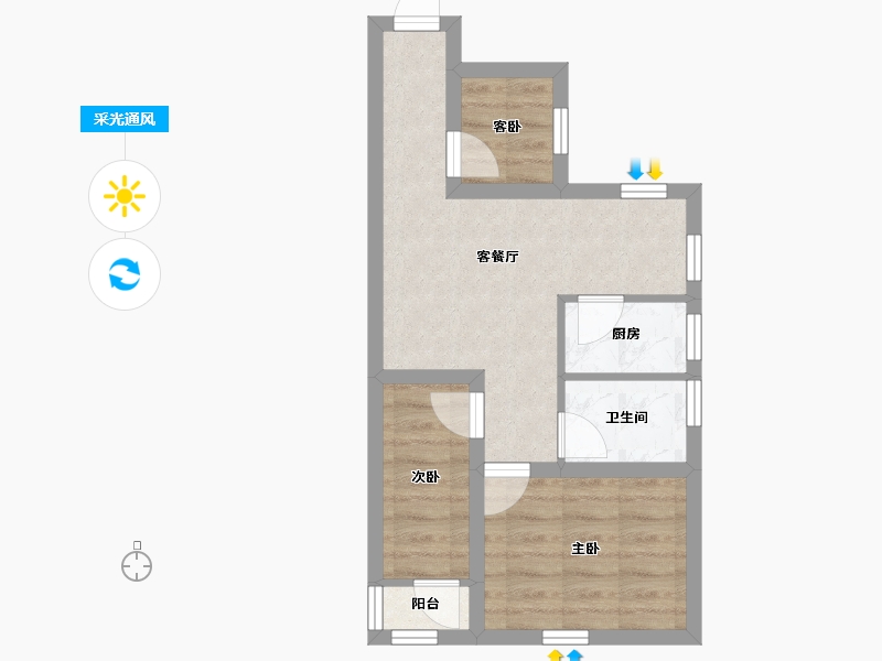 广东省-深圳市-嘉华花园西区-43.19-户型库-采光通风