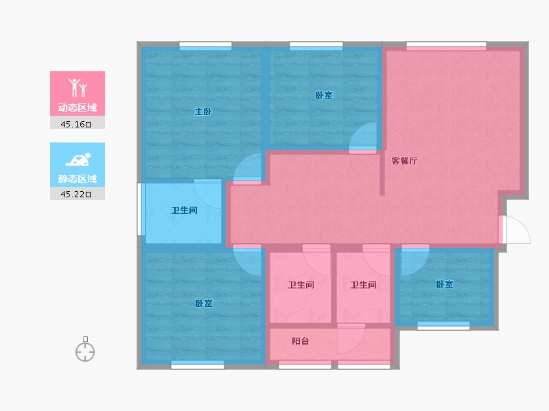 广东省-深圳市-泓瀚苑-79.64-户型库-动静分区