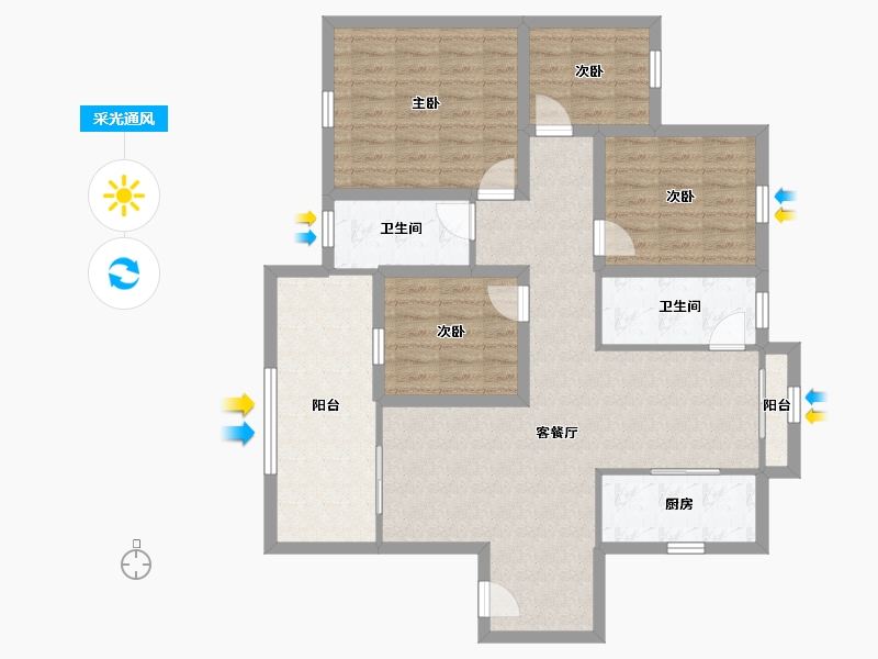 广东省-深圳市-阅山华府-103.46-户型库-采光通风