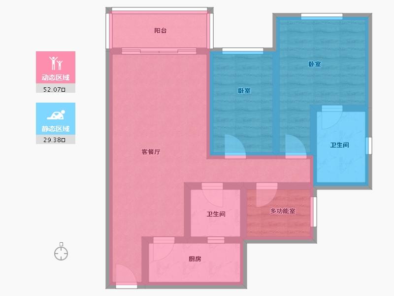 广东省-深圳市-桑泰龙樾-70.67-户型库-动静分区