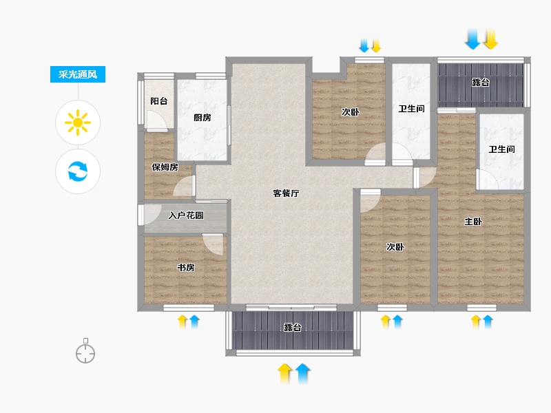 广东省-深圳市-锦绣御园-125.37-户型库-采光通风