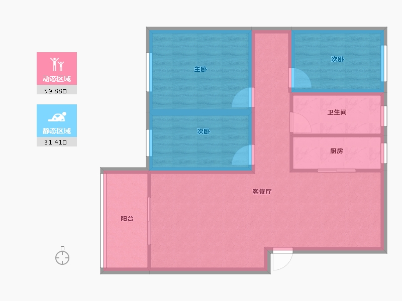 广东省-深圳市-龙富花园(龙岗中心城)-81.50-户型库-动静分区