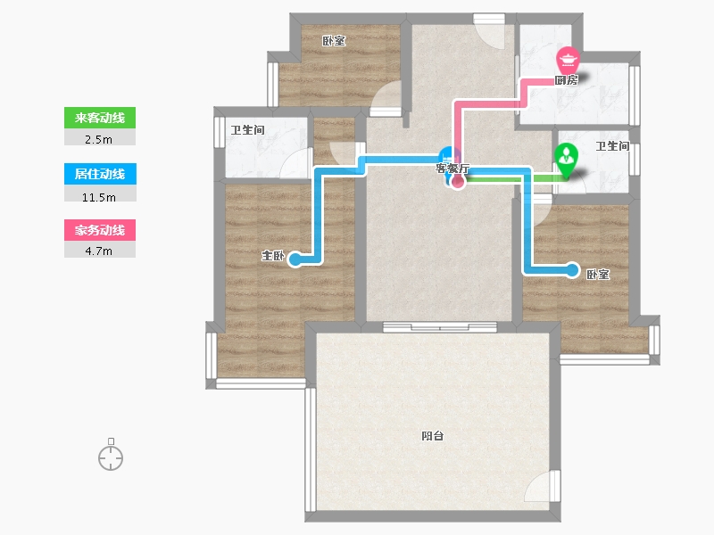 广东省-深圳市-中海怡美山庄-79.80-户型库-动静线