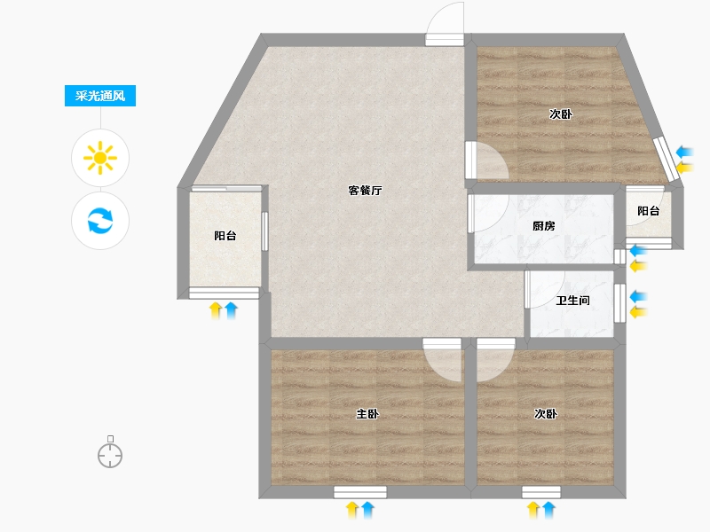 广东省-深圳市-裕宝大厦-69.74-户型库-采光通风