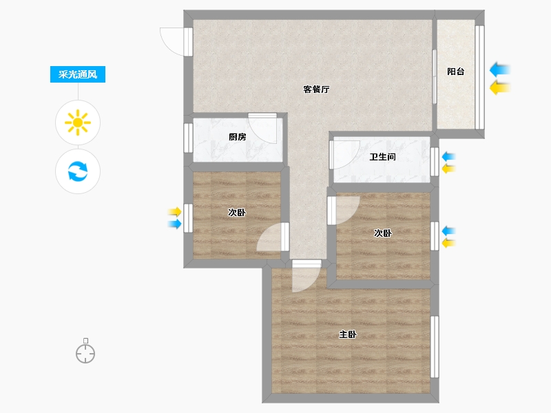 广东省-深圳市-禾田世居-59.63-户型库-采光通风