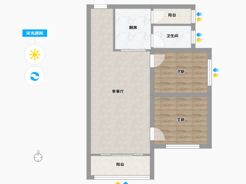 广东省-深圳市-文峰华庭-58.17-户型库-采光通风