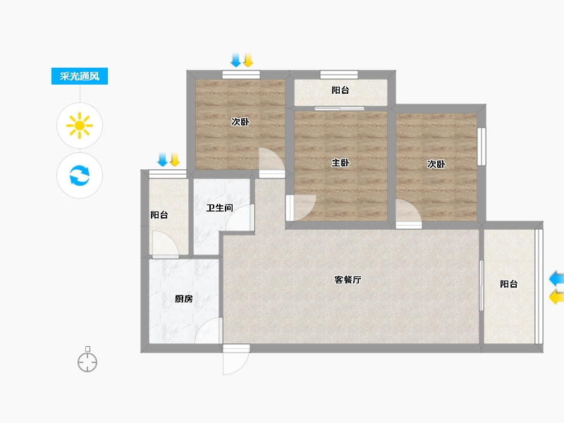 广东省-深圳市-颐合花园-72.11-户型库-采光通风