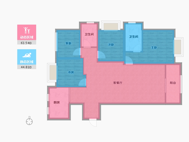 广东省-深圳市-华侨城四海云亭-96.78-户型库-动静分区